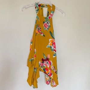 Handkerchief bottom floral tank